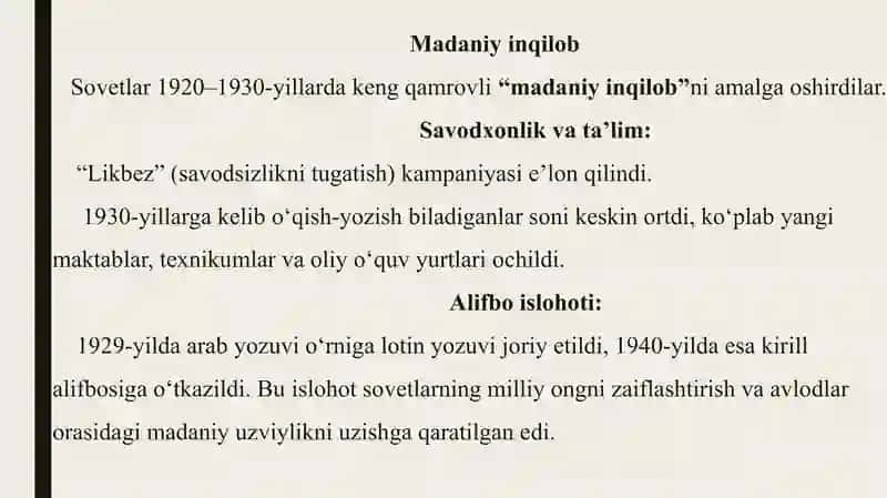 madaniy inqilob jadidlarning taqdiri va siyosiy repressiya boshlanishi 4
