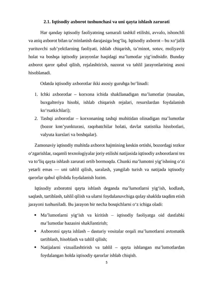 Iqtisodiy axborotlarni qayta ishlash jarayonida mobil dasturlardan foydalanish texnologiyalari 4