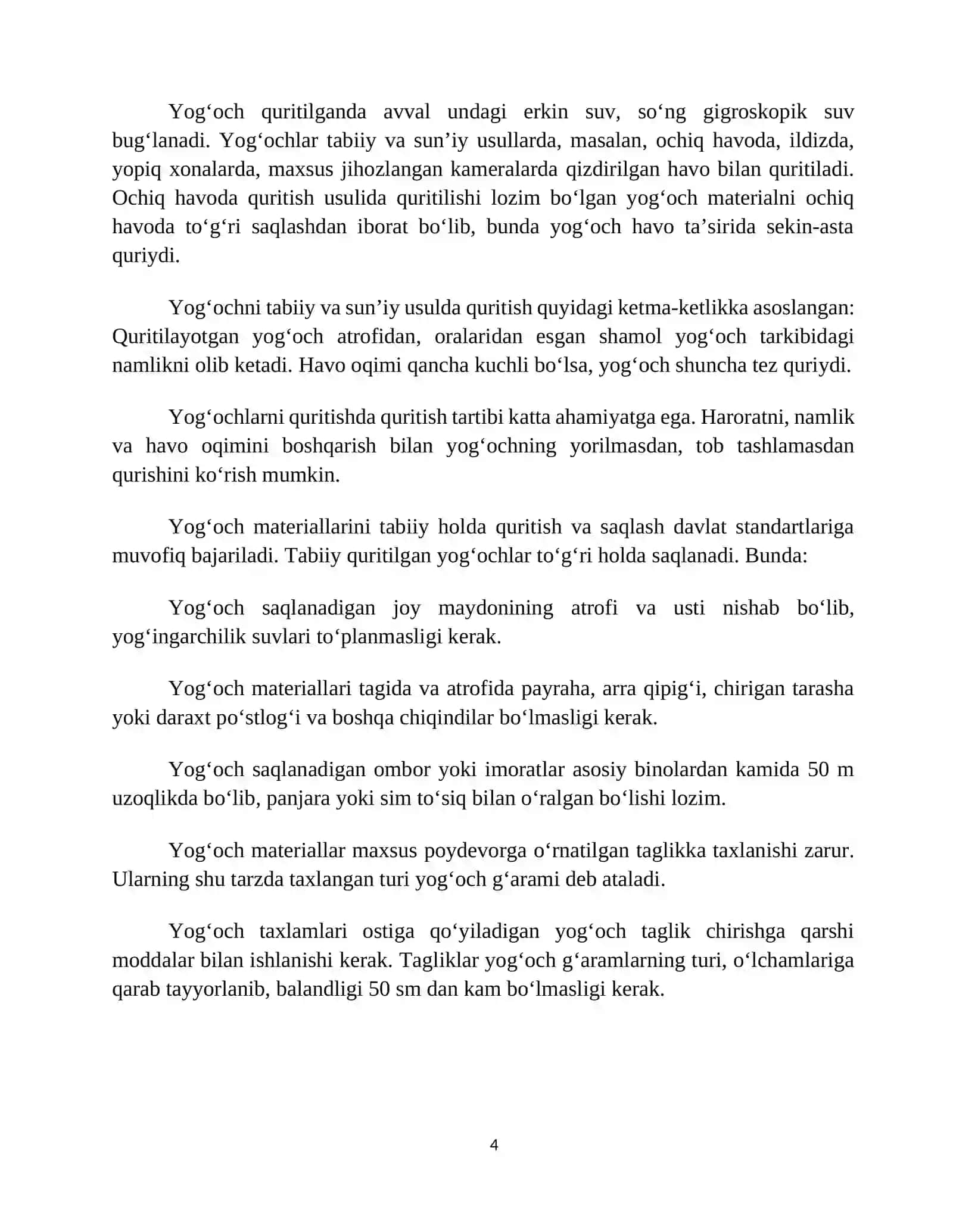 7-Sinflar uchun yog'ochni quritish va saqlash 4
