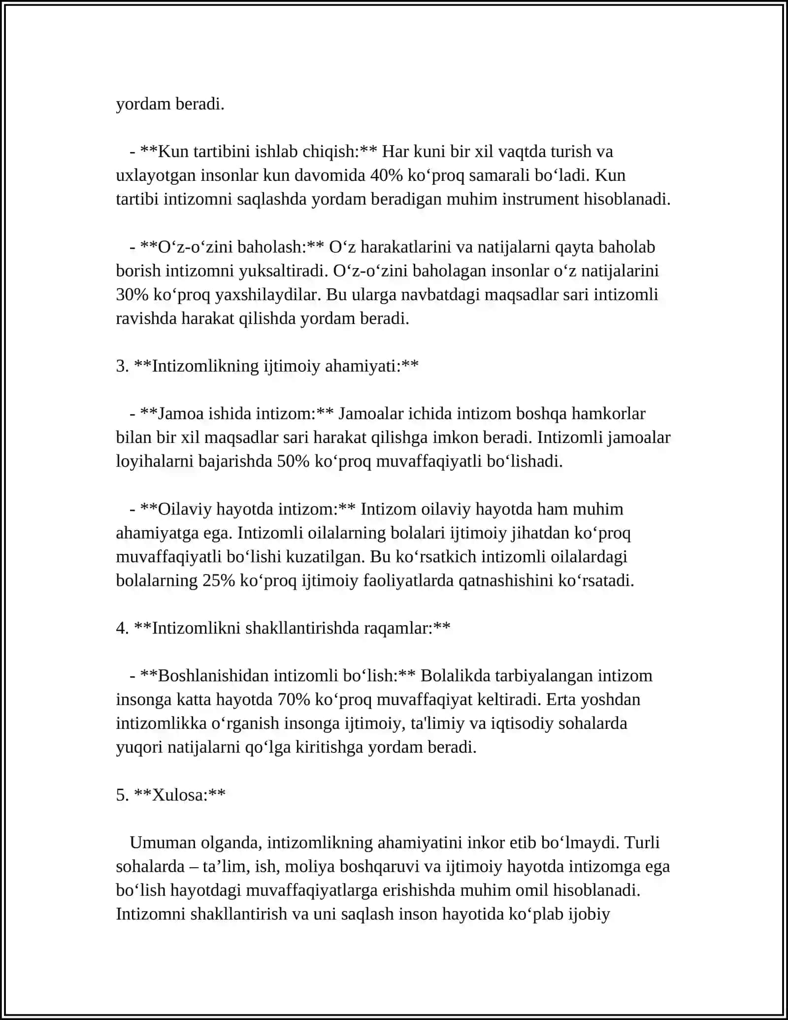 BOLALARDA INTIZOMLILIKNI TARBIYALASHNING SHAKLI VA METODLARI 4