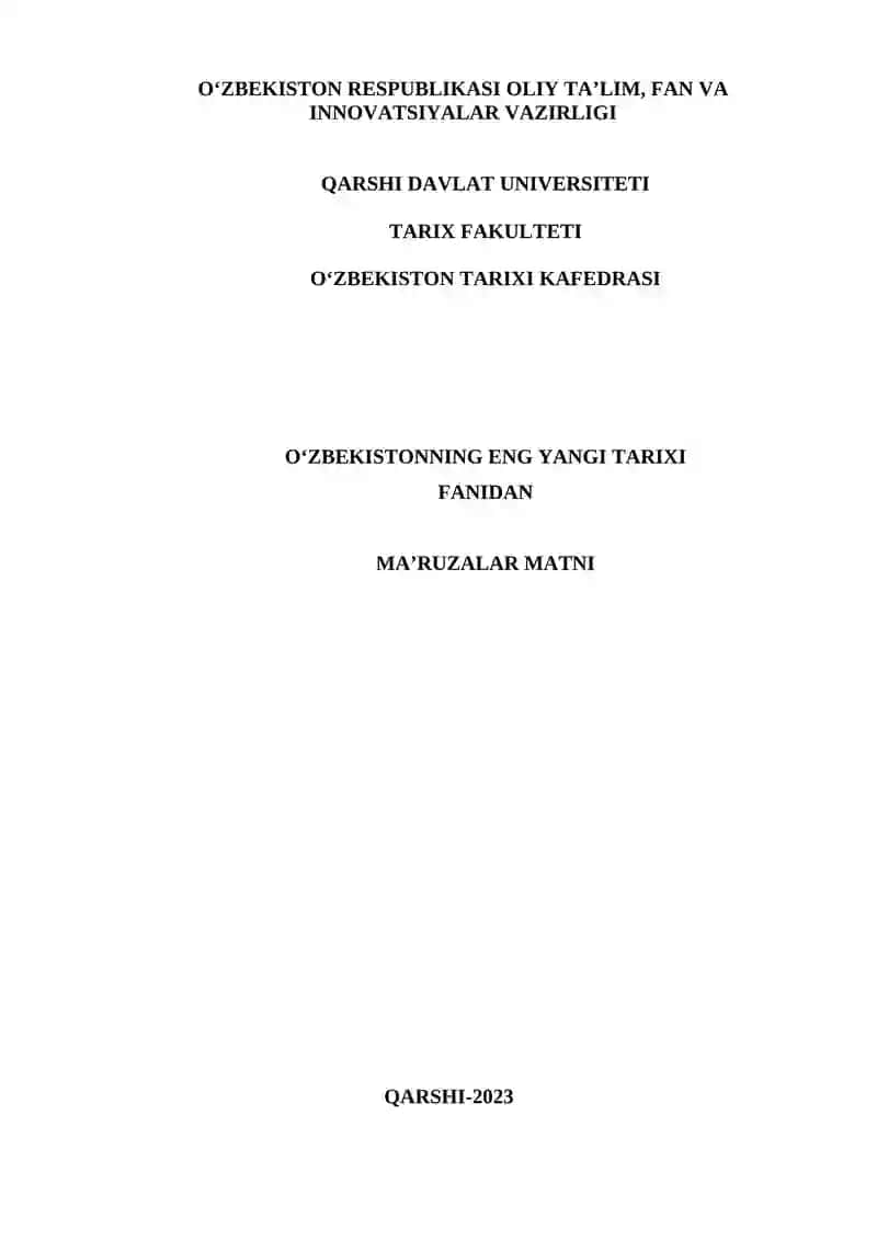 O‘zbekistonning eng yangi tarixi 4