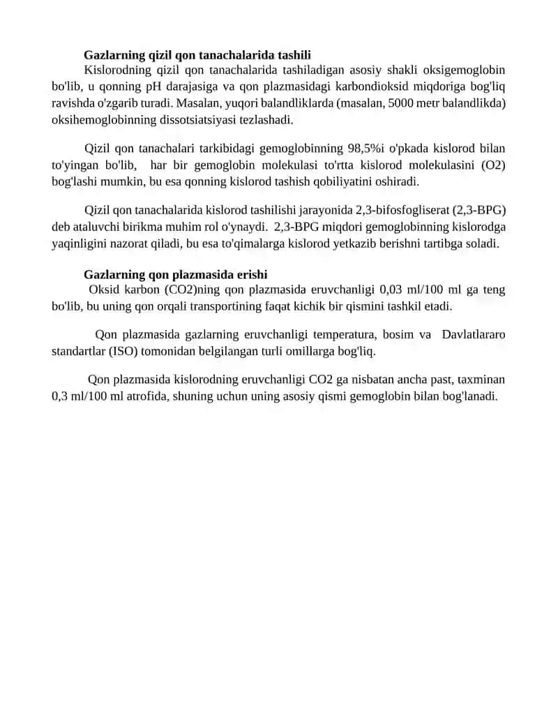 Nafas olish sistemasi fiziologiyasi gazlar transporti nafasning boshqarilishi 4