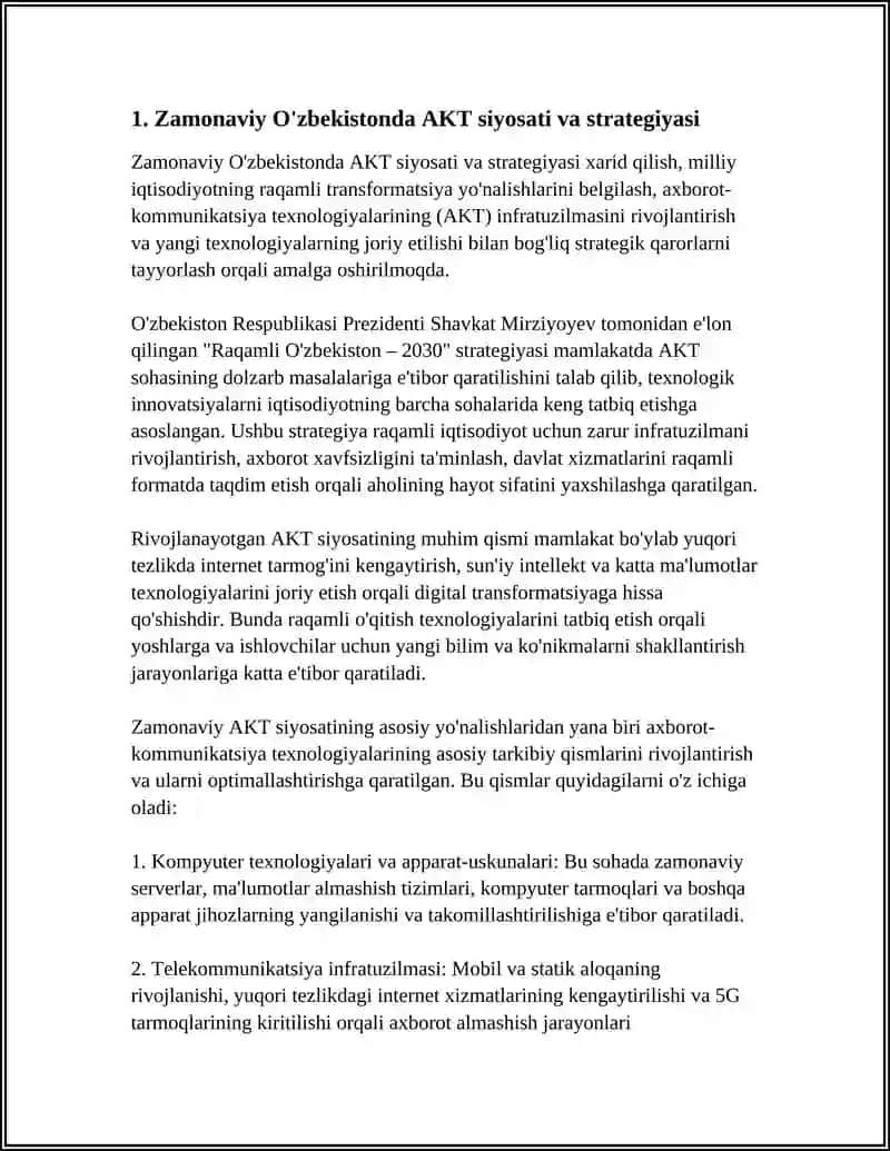 AXBOROT-KOMMUNIKATSIYA TEXNOLOGIYALARI VA TIZIMLAR 4