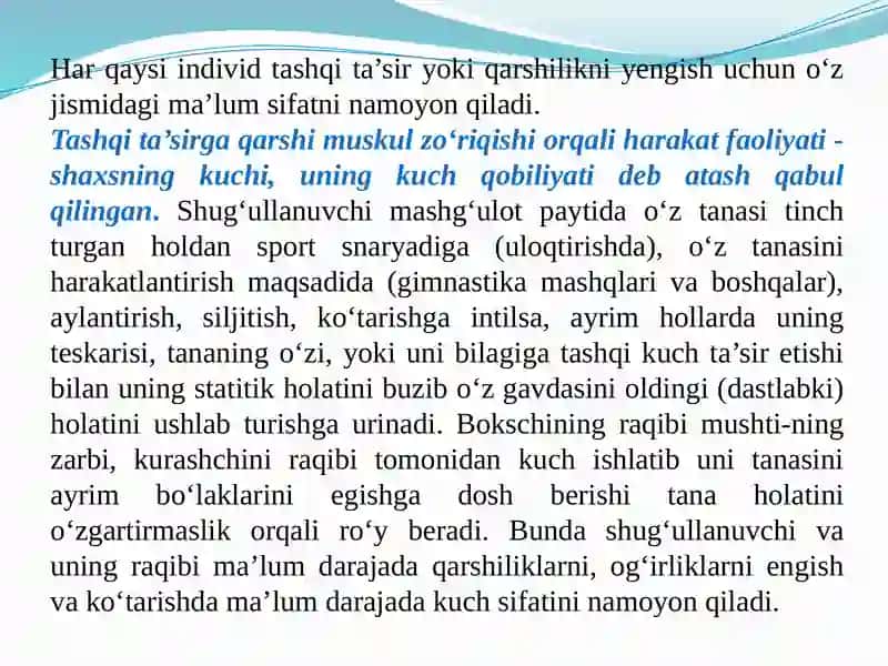 Sport faoliyati (xotin qizlar sporti yo`nalishi bo’yicha)2-kurs talabalari uchun ma’ruzaning taqdimoti 4