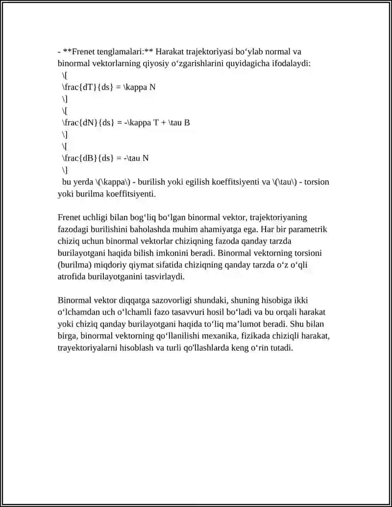 BINORMAL VA FRENT UCHLIGI 4