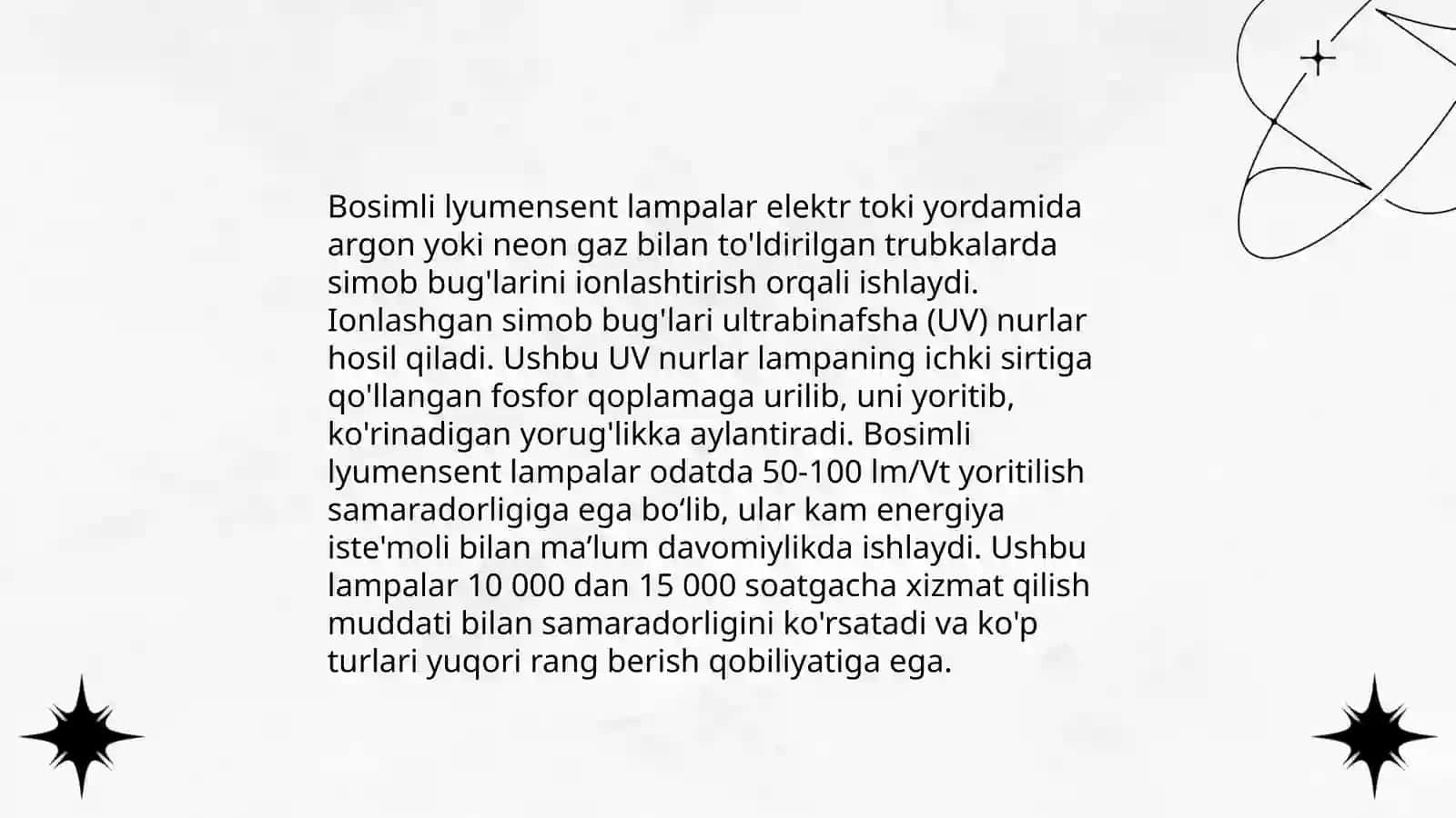 Bosimli lyumensent gaz razriyadli chiroqlar 4