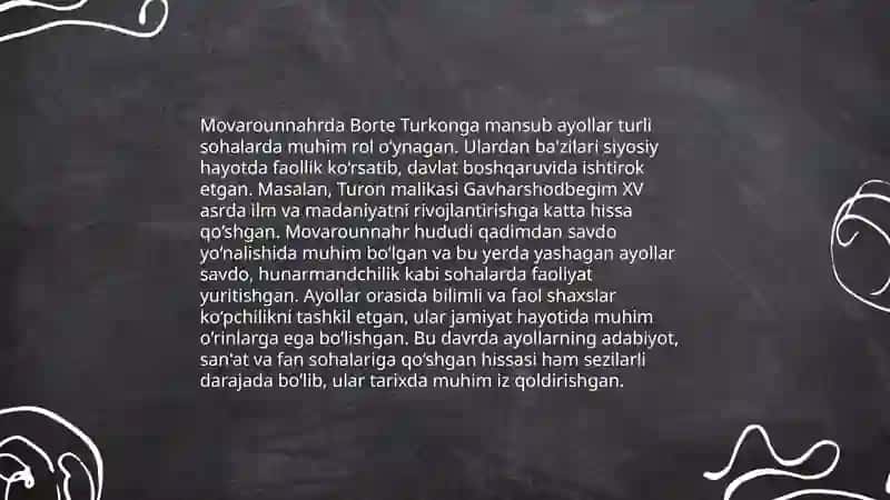 Turkiy sulolalar boshqaruvida malika borte turkon xotun saroy mulk xonim  Nodirabegim 4
