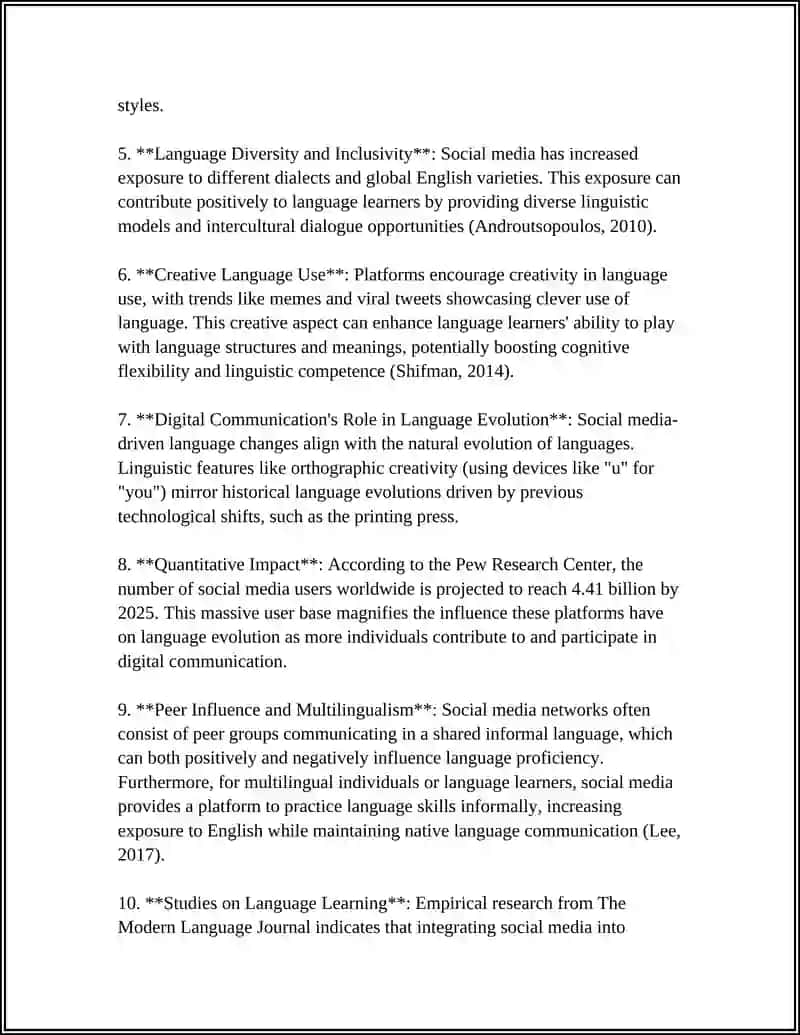 The Impact of Social Media on Language Development 4