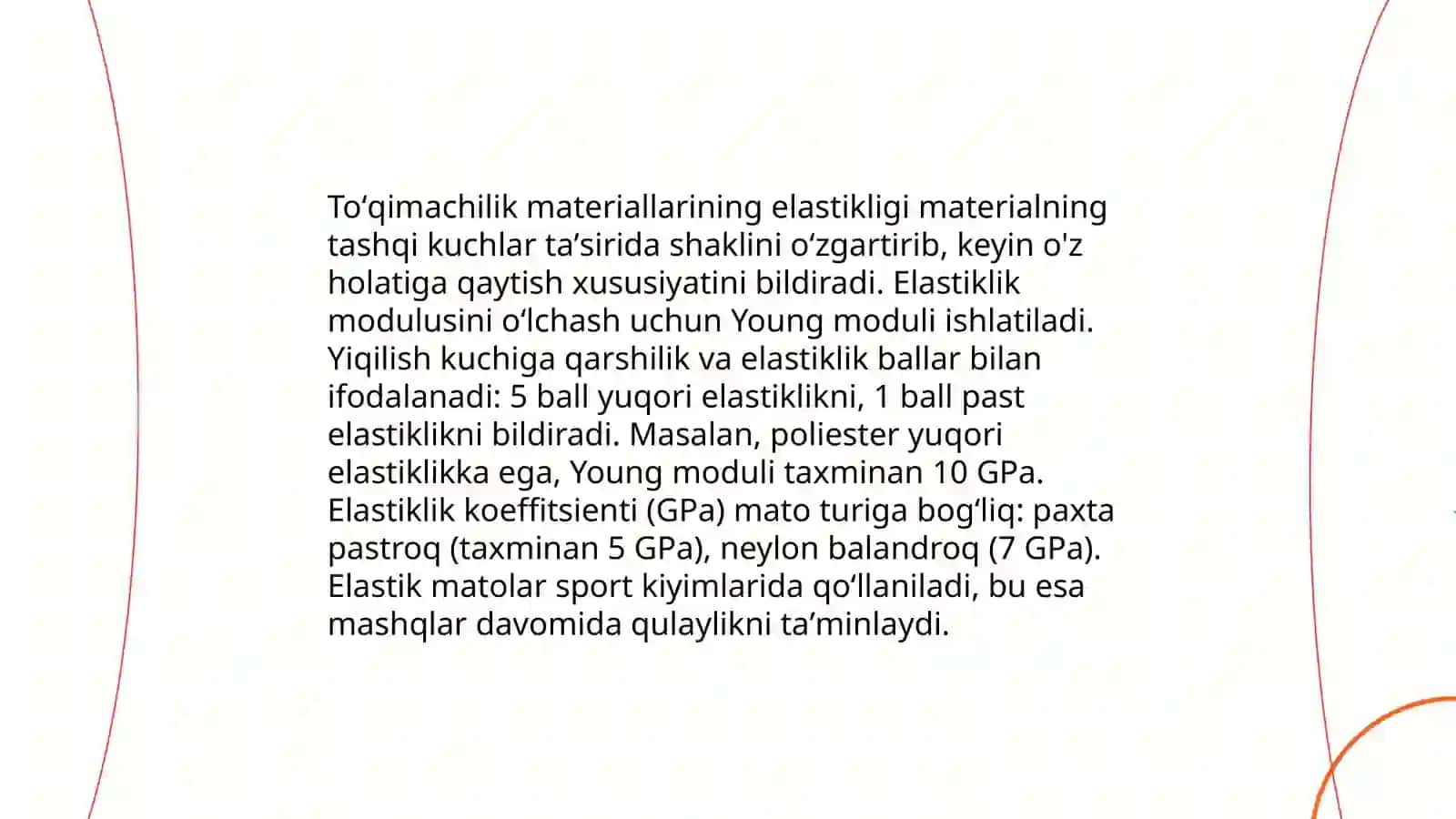 Toʻqimachilik materiallarining fizik xossalari 4