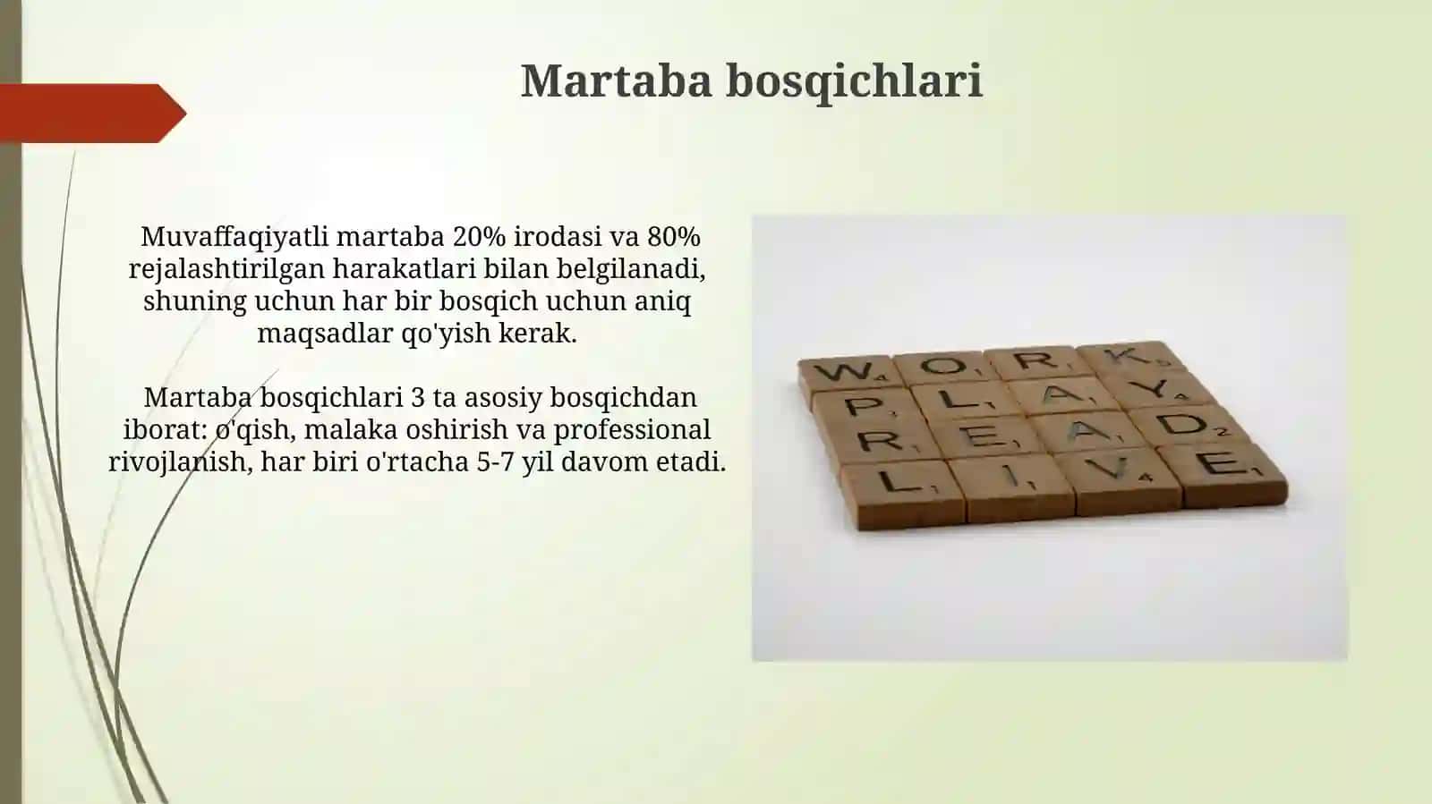 Rahbar faoliyatida zarur buladigan muhim sifatlari Karera turlari va bosqichlari 4