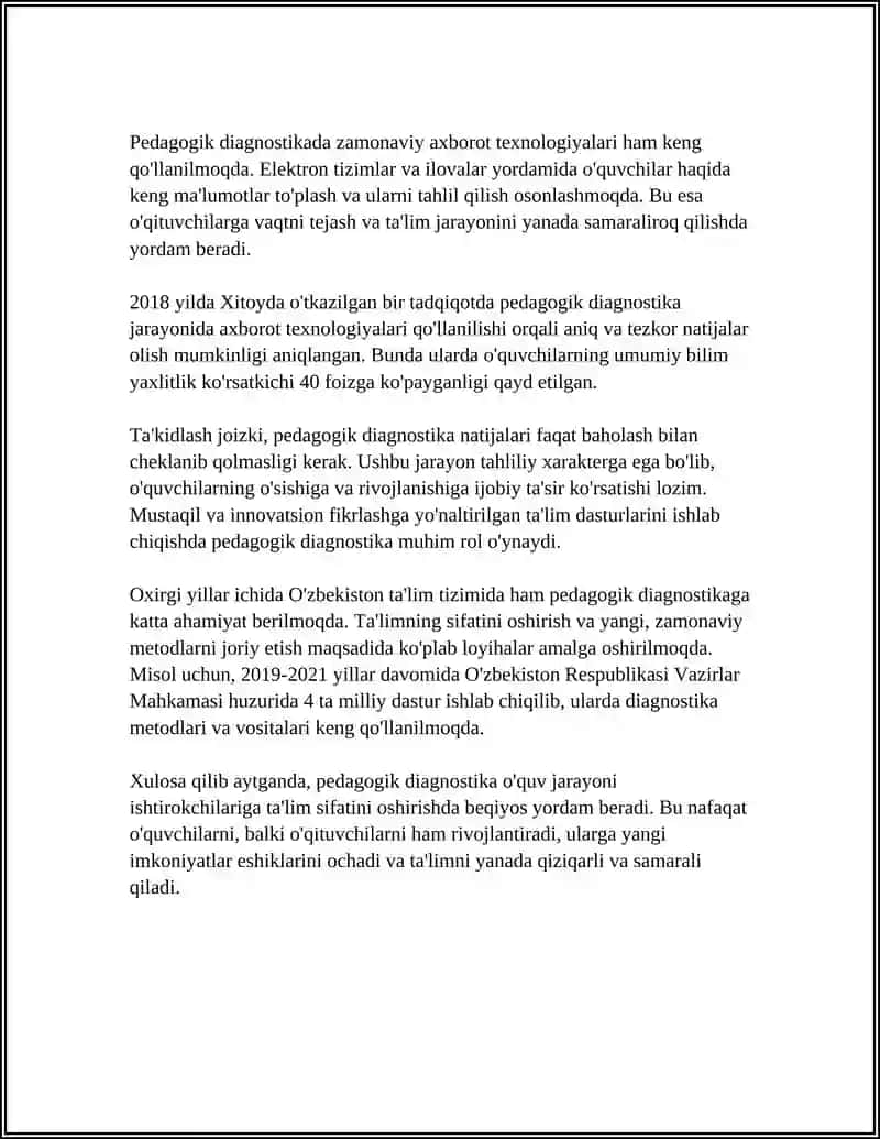 PEDAGOGIK DIAGNOSLIKA VA DIAGNOSLASH 4