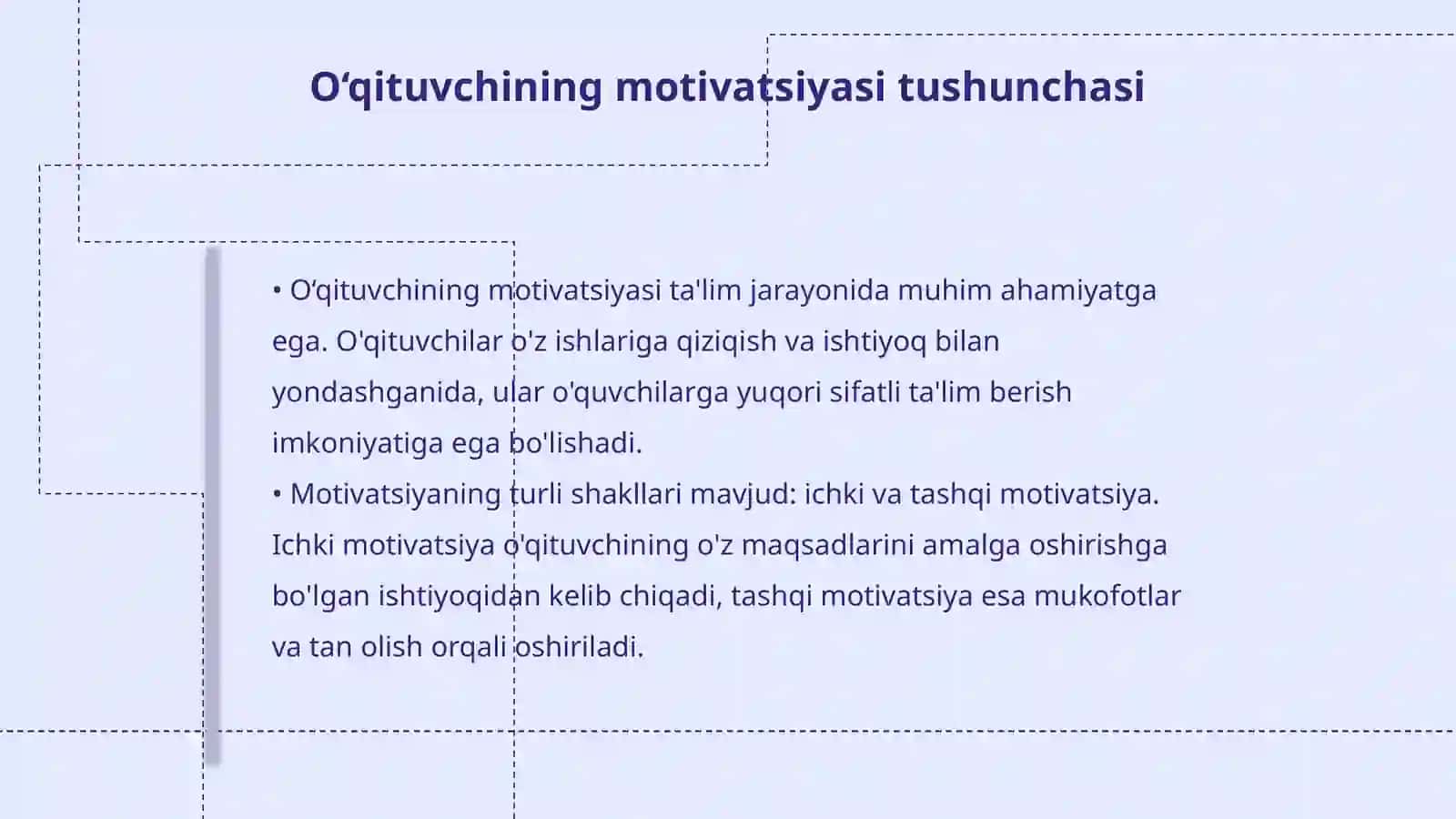 Innovatsion metodlarni joriy etishda o‘qituvchining motivatsiyasi qanday rol o‘ynaydi? 4