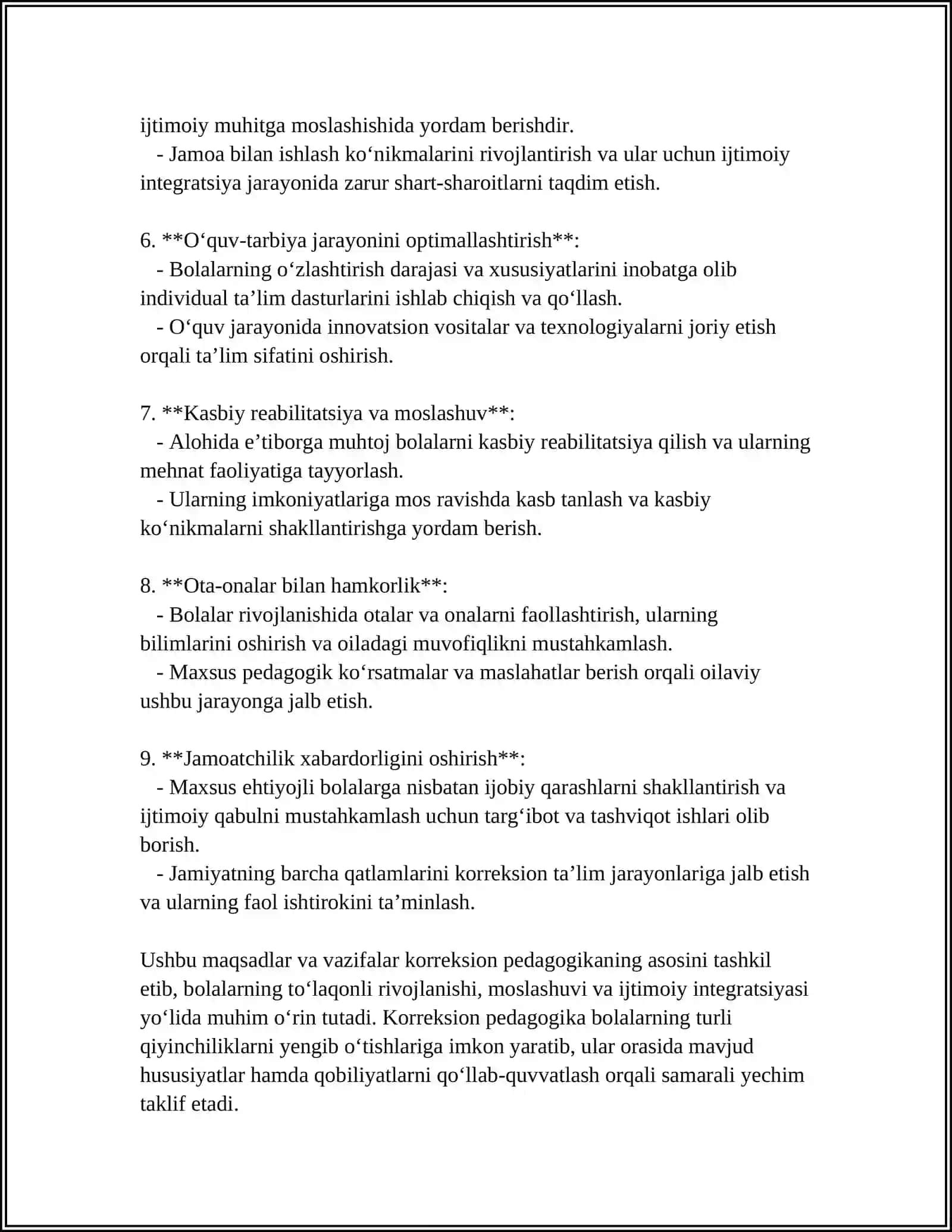 KORREKSION PEDAGOGIKANING ASOSIY VAZIFALARI TAMOYILLARI VA METODLARI 4