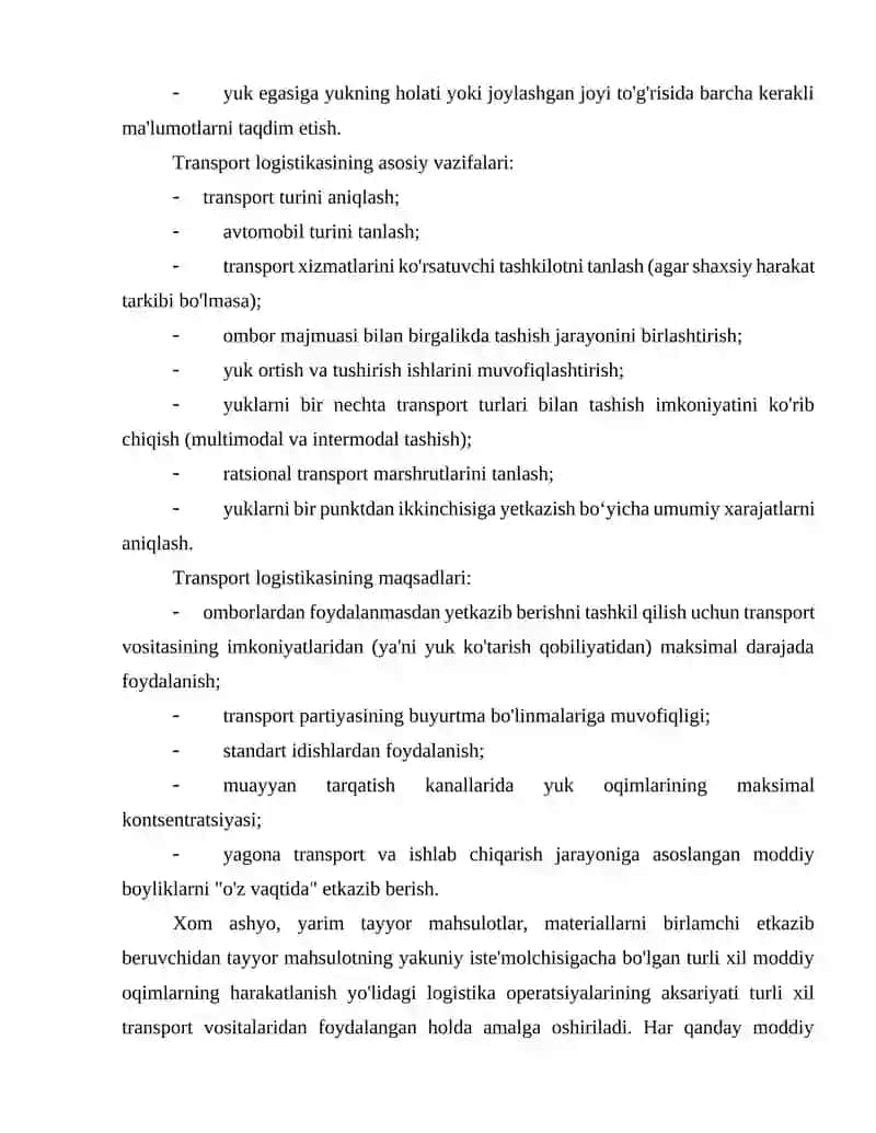 Transport turlari o‘rtasidagi hamkorlik 4