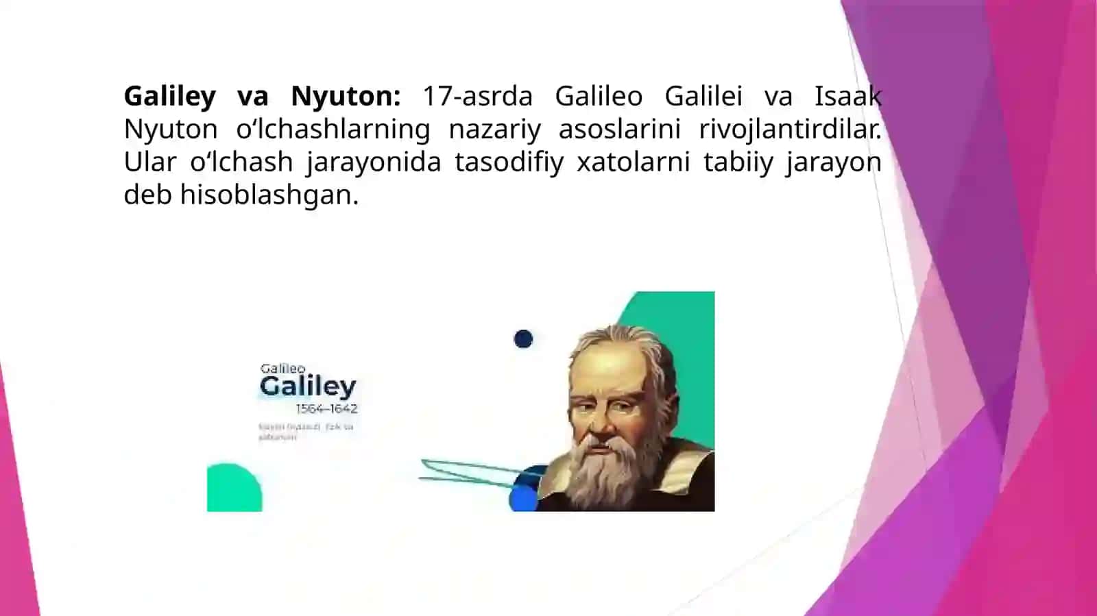 Xatoliklar va oʻlchashning xatoliklari 4