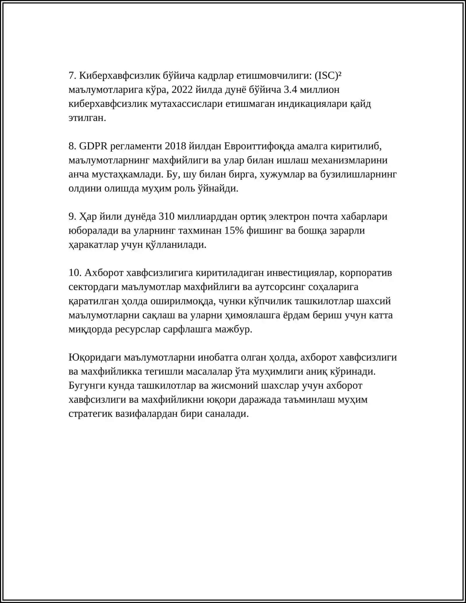 МУСТАҚИЛ ИШ. МАВЗУ: АХБОРОТ МАТИНЛАР БИЛАН ИШЛАШ ВА МЕДИЯ МАДАНИЯТ 4