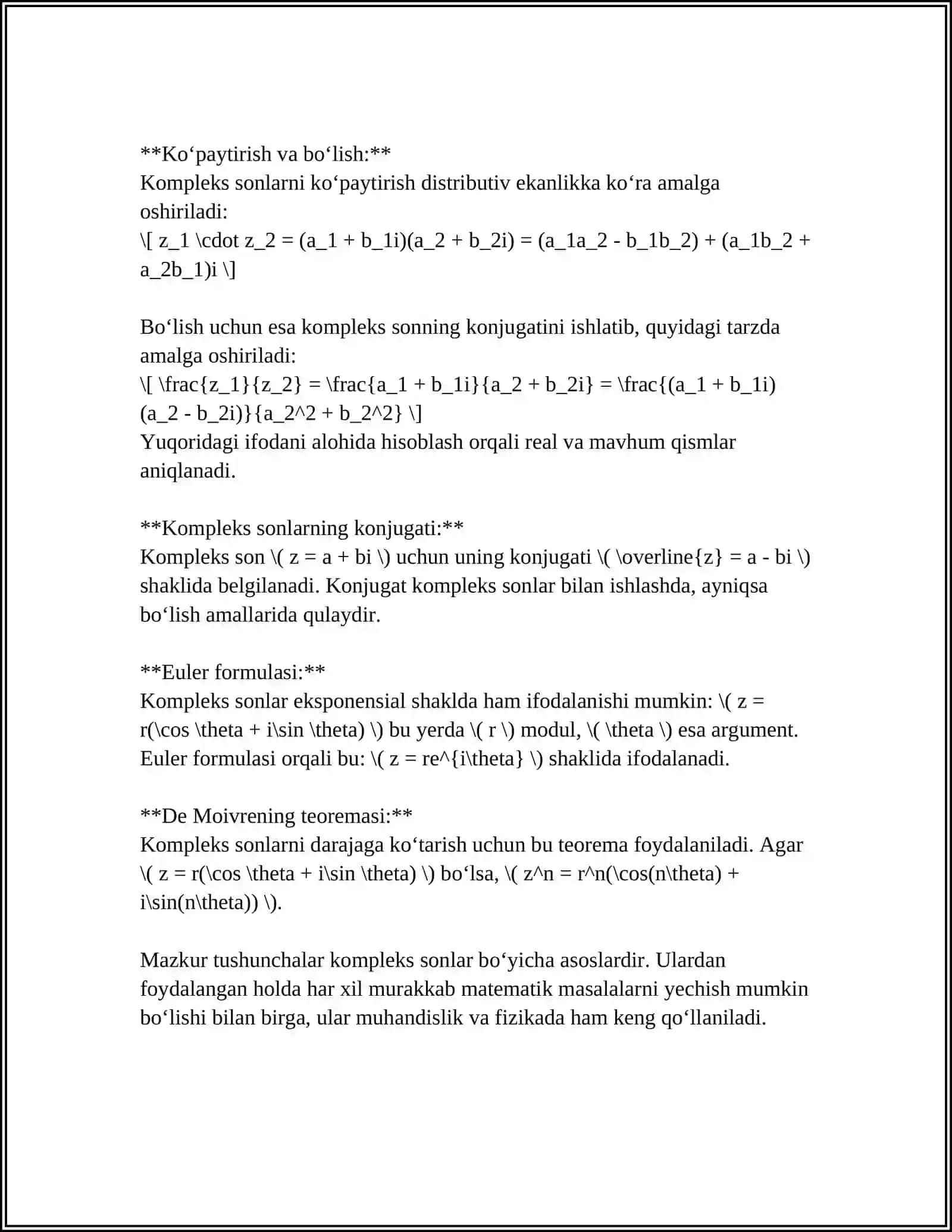 KONPLEKS SONLAR 4