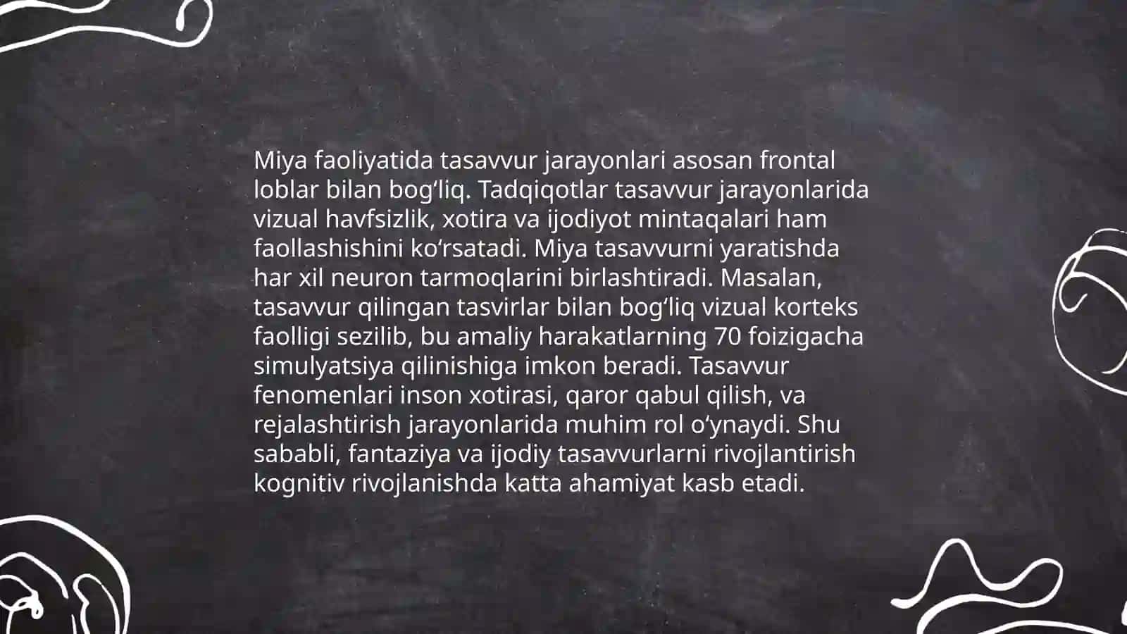 Tasavvurning paydo bo‘lishi fiziologiyasi 4