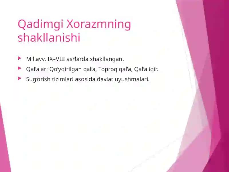 Markaziy Osiyo hududidagi ilk davlat uyushmalari 4