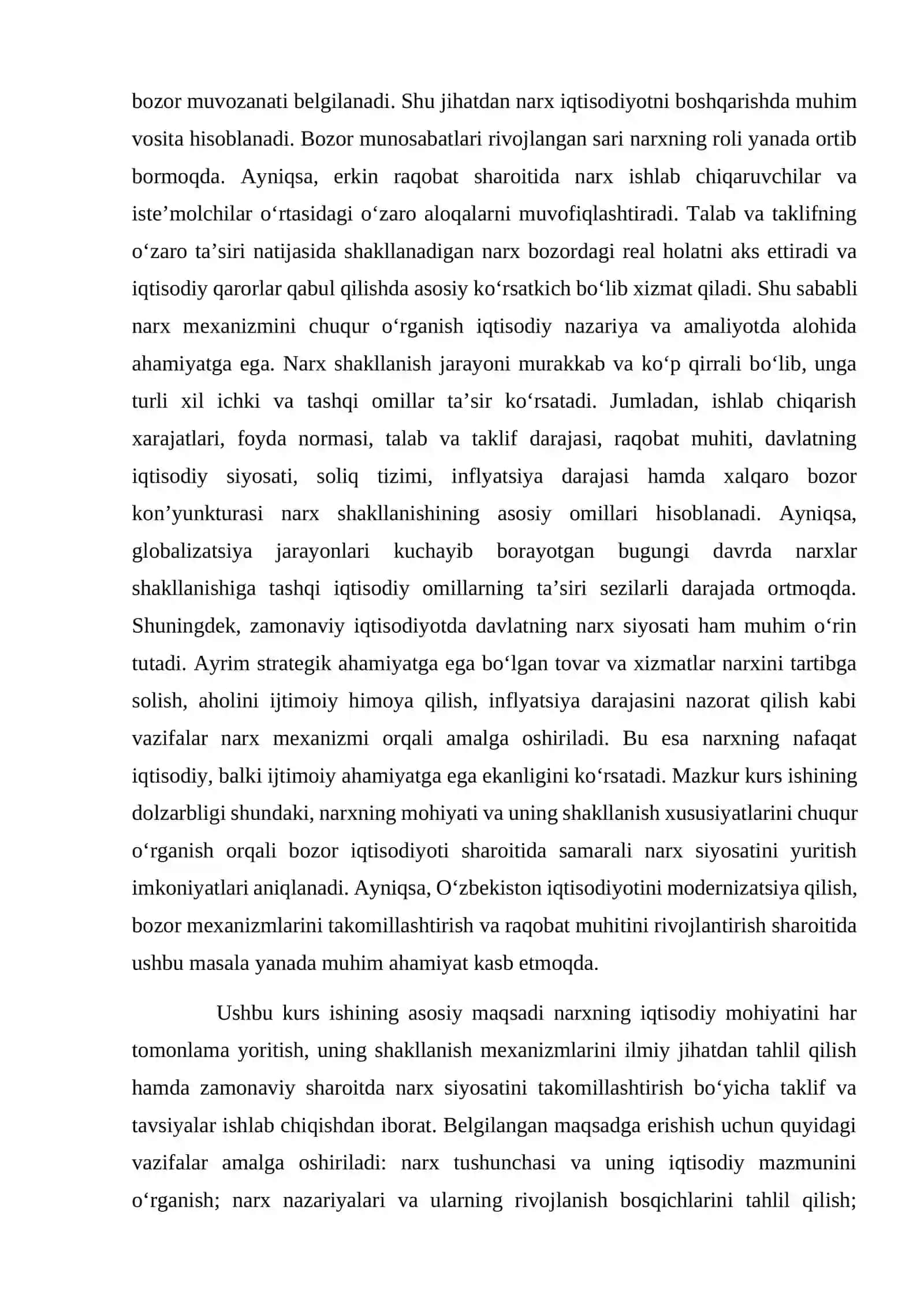 Narxning mohiyati va shakllanish xususiyatlari 4