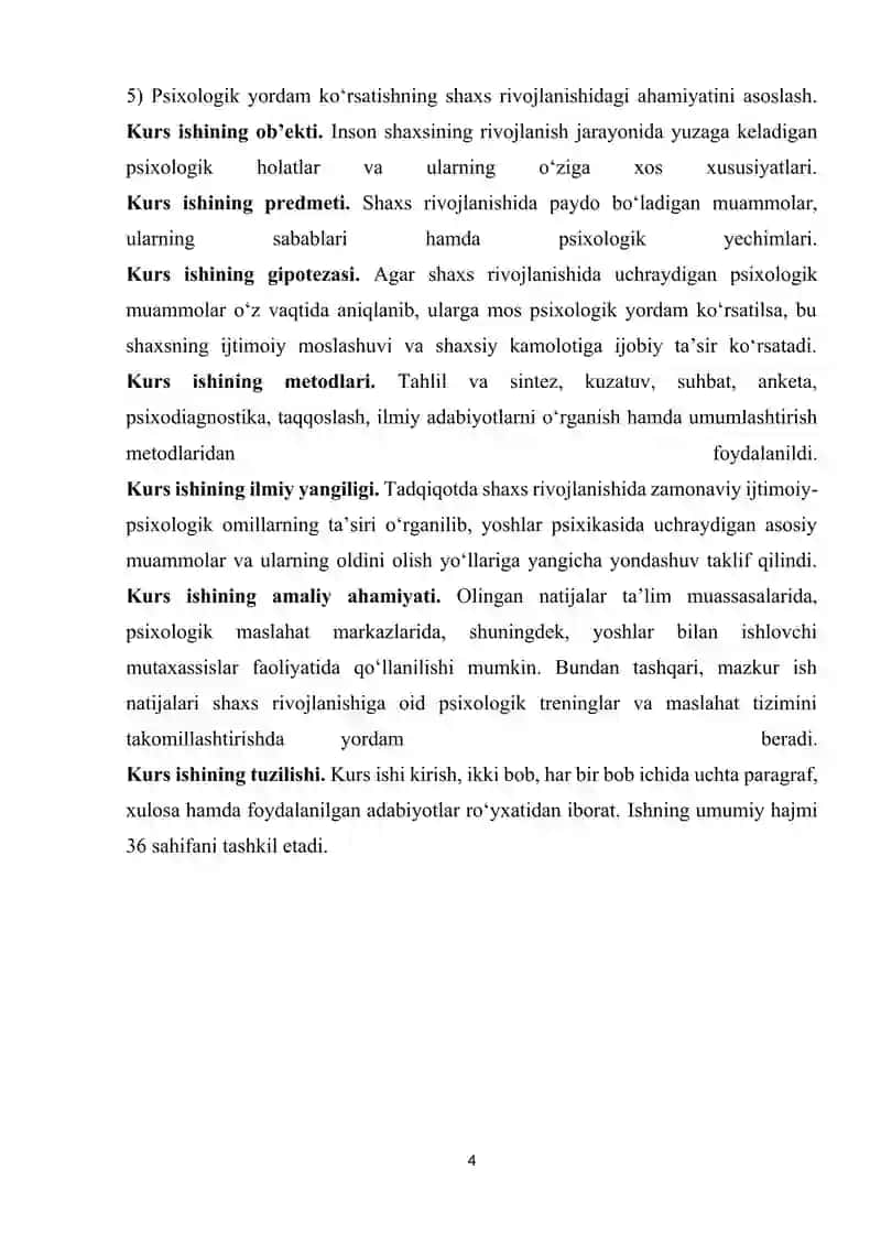 SHAXS RIVOJLANISHIDA YUZAGA KELISHI MUMKIN BO’LGAN MUAMMOLAR 4