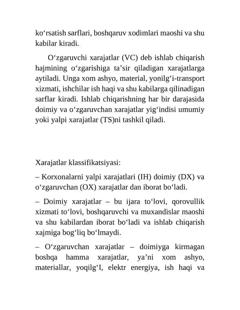 Ishlab Chiqarish Xarajatlari 4