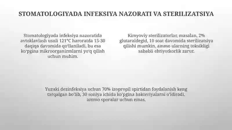 Stomatologik qurilmalar turlari. Stomatologiyada xavfsizlik choralari 4