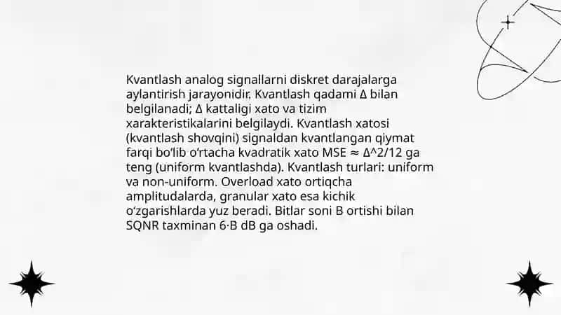 Raqamli signallarni kodlash va dekodlash usullari 4