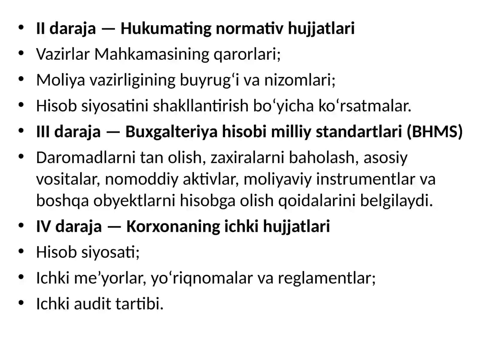 BUXGALTERIYA HISOBINI NORMATIV-HUQUQIY TARTIBGA SOLISH 4