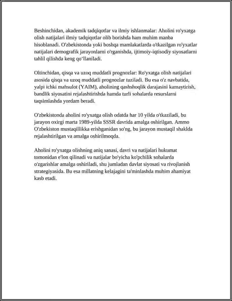 AHOLINI ROYXATGA OLISH, ULARNING AHAMIYATI VA METODOLOGIYASI 4