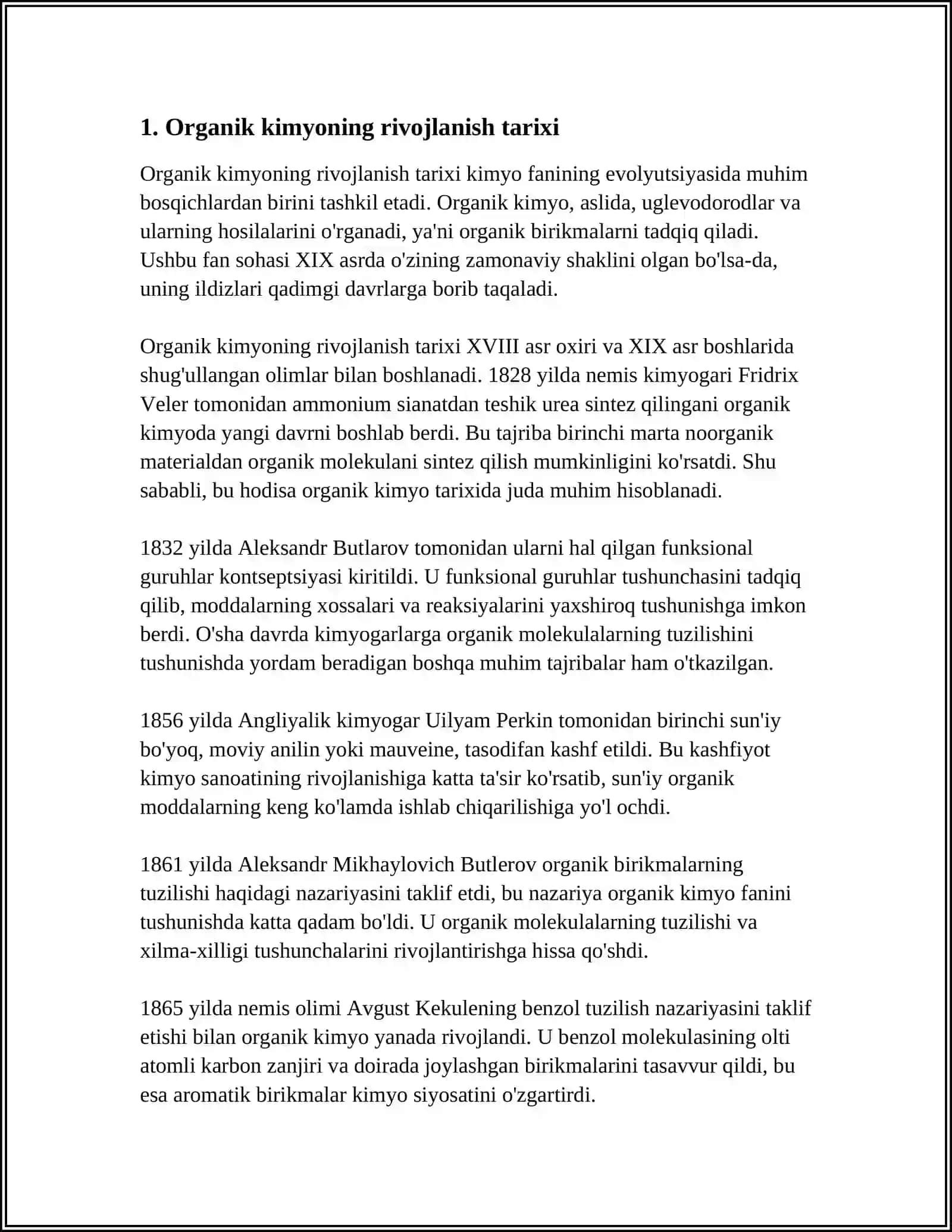 ORGANIK KIMYONING RIVOJLANISHI TARIXI 4