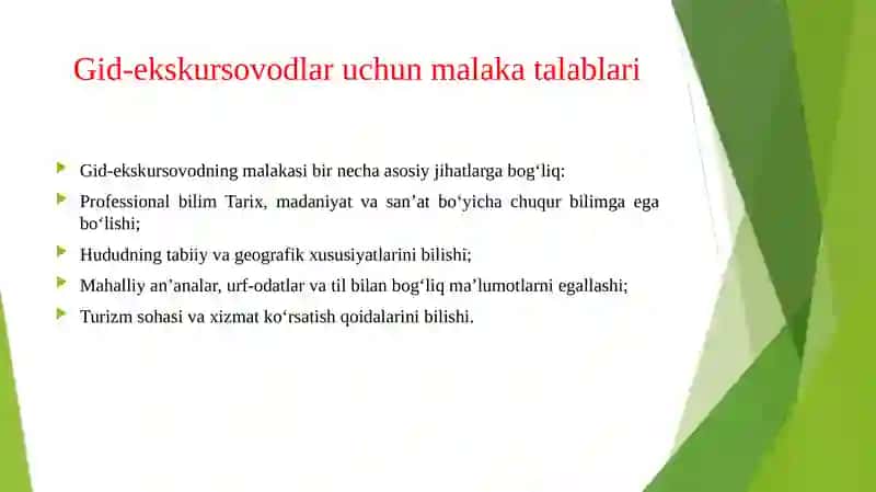 GID-EKSKURSOVODLAR UCHUN MALAKA TALABLARI VA KASBIY RIVOJLANISH YO‘LLARI 4