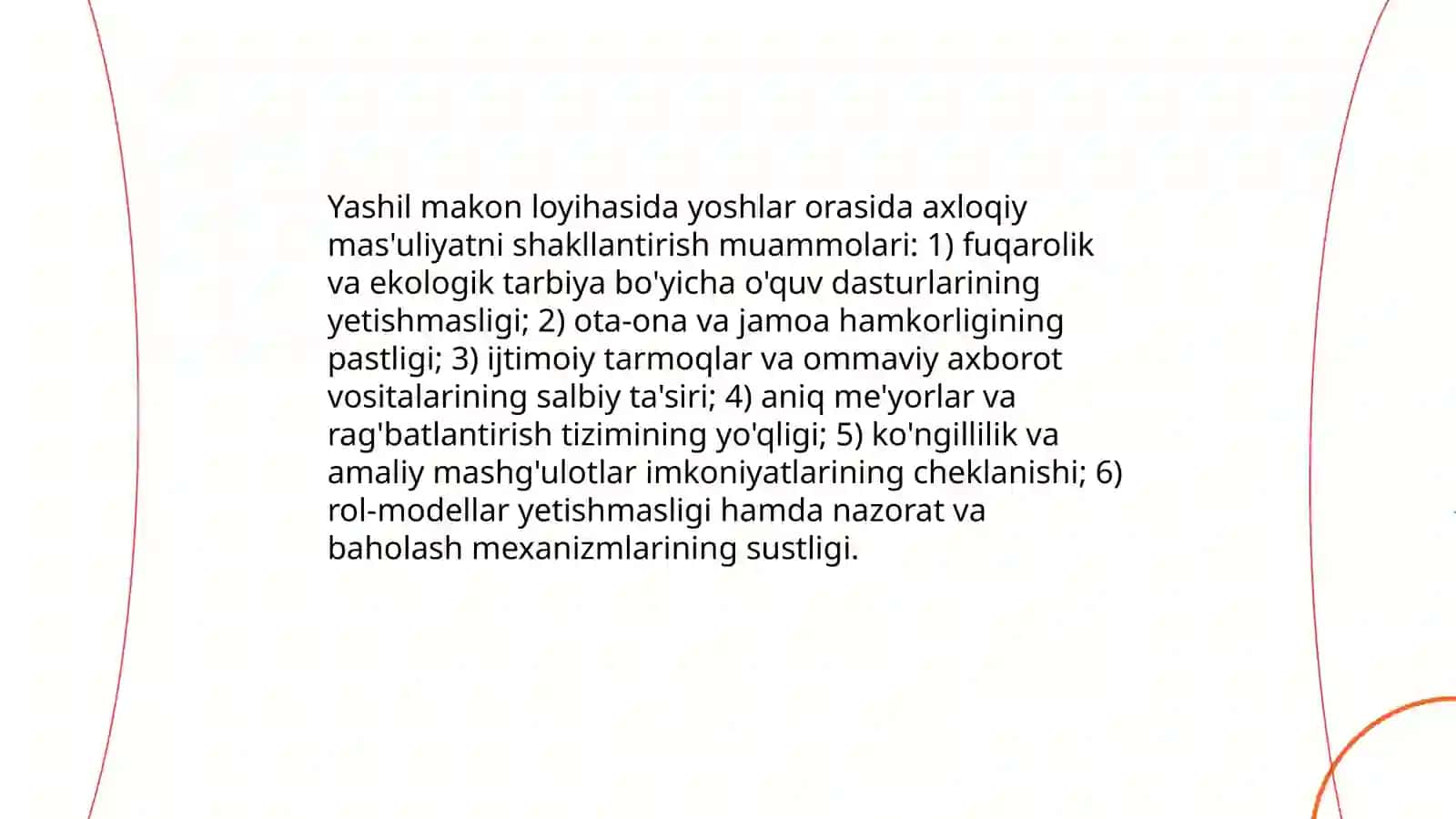 "Yashil makon” loyihasida tarbiyaviy va axloqiy muammolar tahlili 4