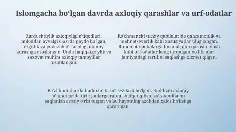 Ilko'rta asrlarda Markaziy Osiyoda ma'naviy tarbiya masalalari 4