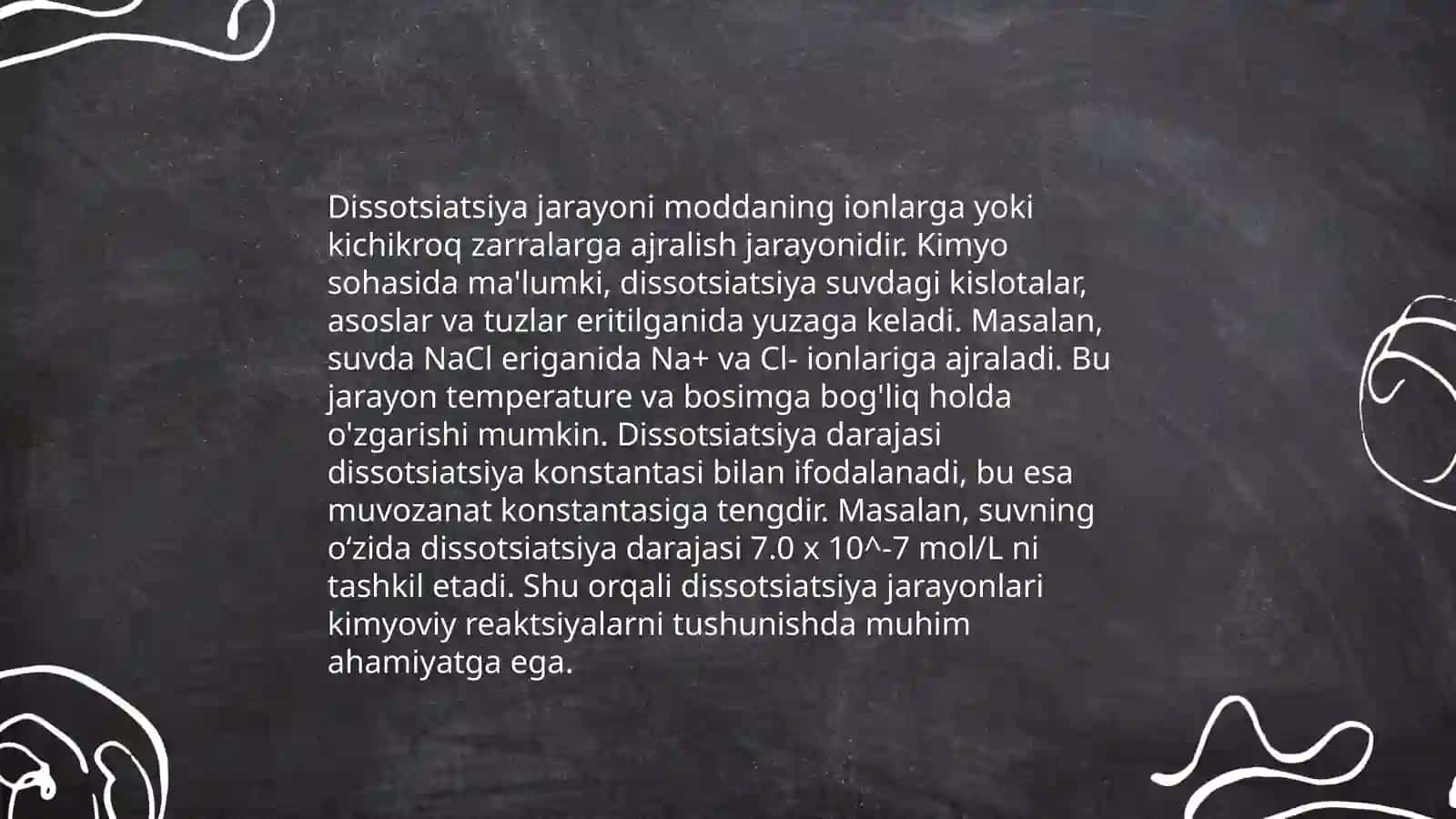 Elektrolitik dissotsiatlanish nazariyasi. Dissotsiatsiya jarayoni 4