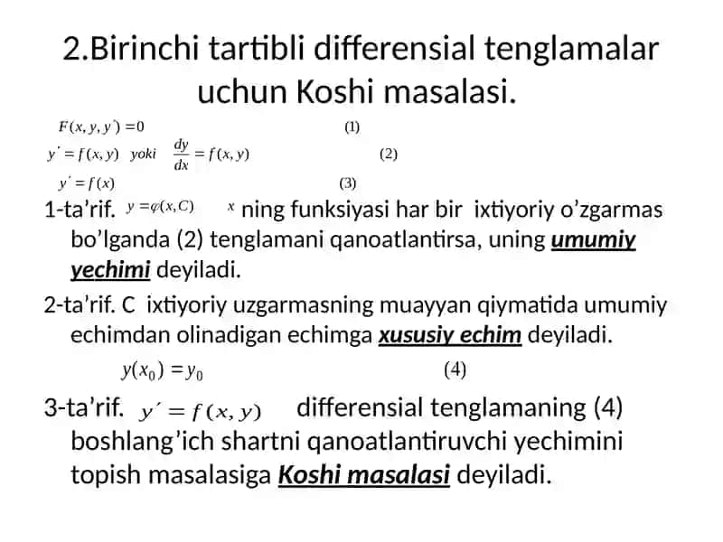 Differensialtenglamalar 4