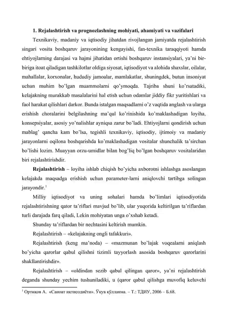 Prognozlash va rejalashtirishning mohiyati, maqsadlari va ahamiyati 4