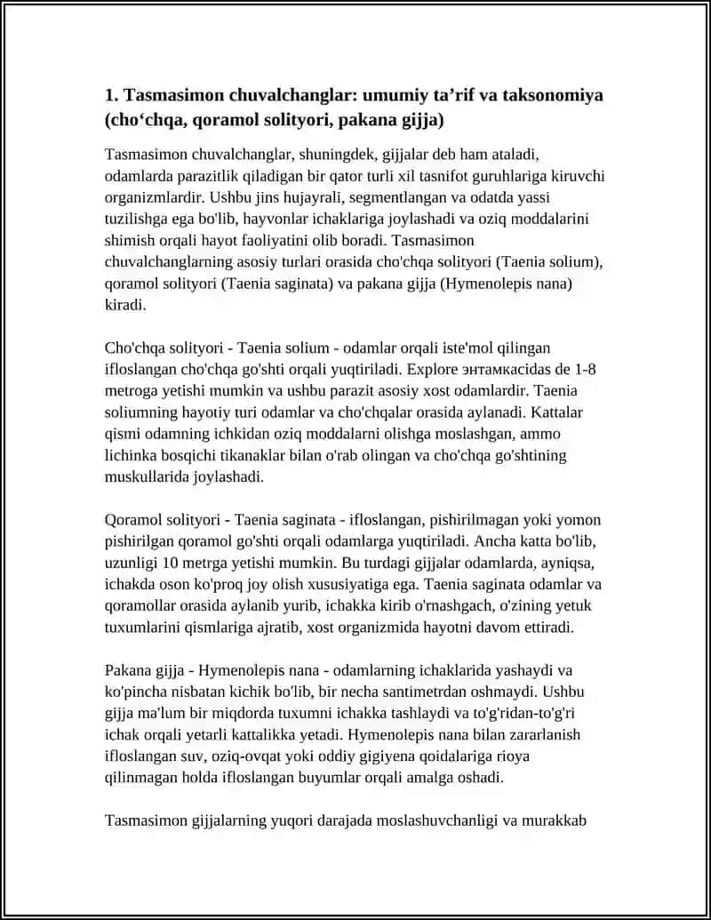 TASMASIMON CHUVALCHANGLAR—ODAM PARAZITLARI: CHOʻCHQA, QORAMOL SOLITYORI, PAKANA GIJJA 4
