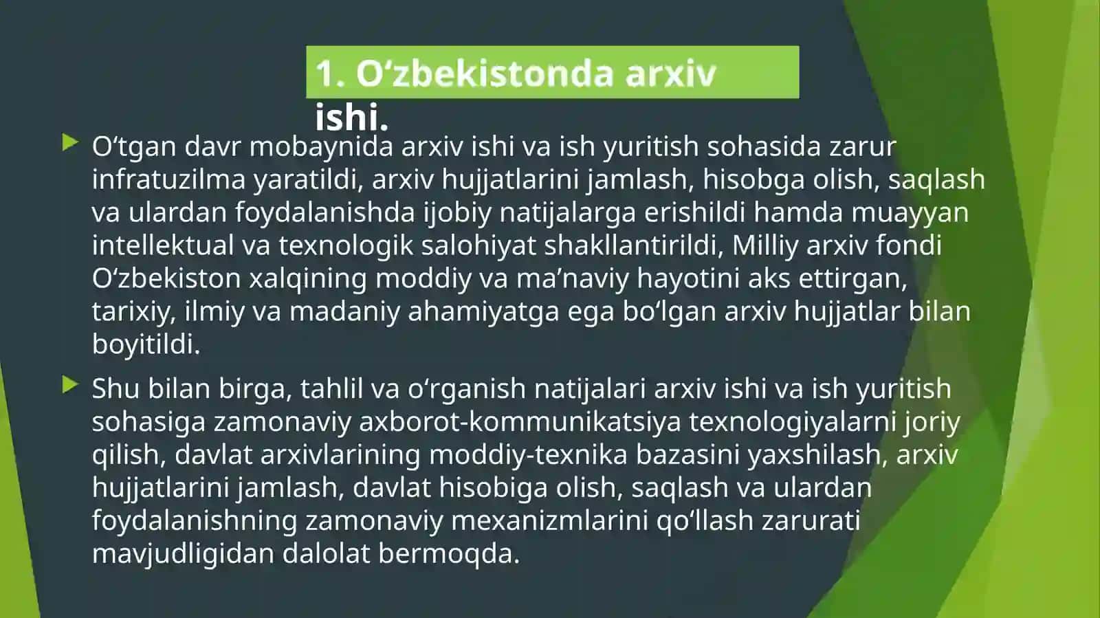 Arxivshunoslik yoʻnalishi 1-kurs talabasi 4