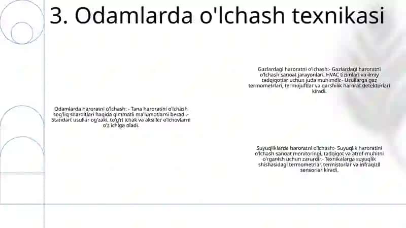 Temperaturani O'Lchash Odamlarda, Gazlarda Va Suyuqliklarda 4