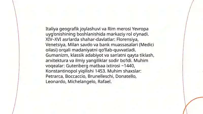 Sharq va Yevropa uyg’onish davri 4