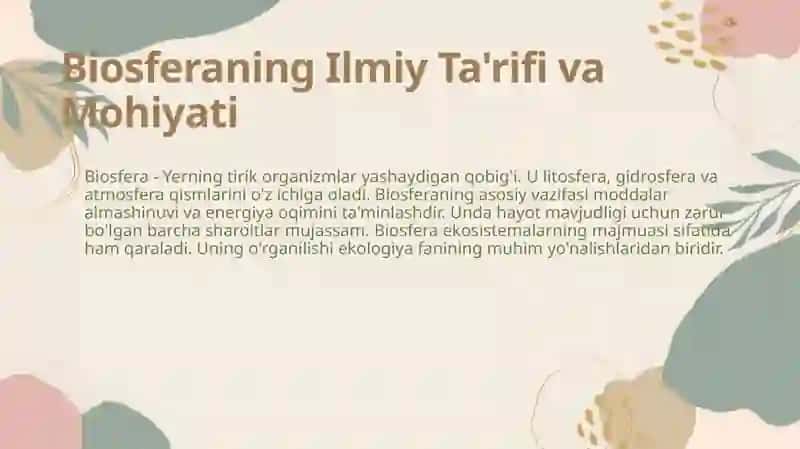 Biosfera. Tuzilishi va vazifasi 4