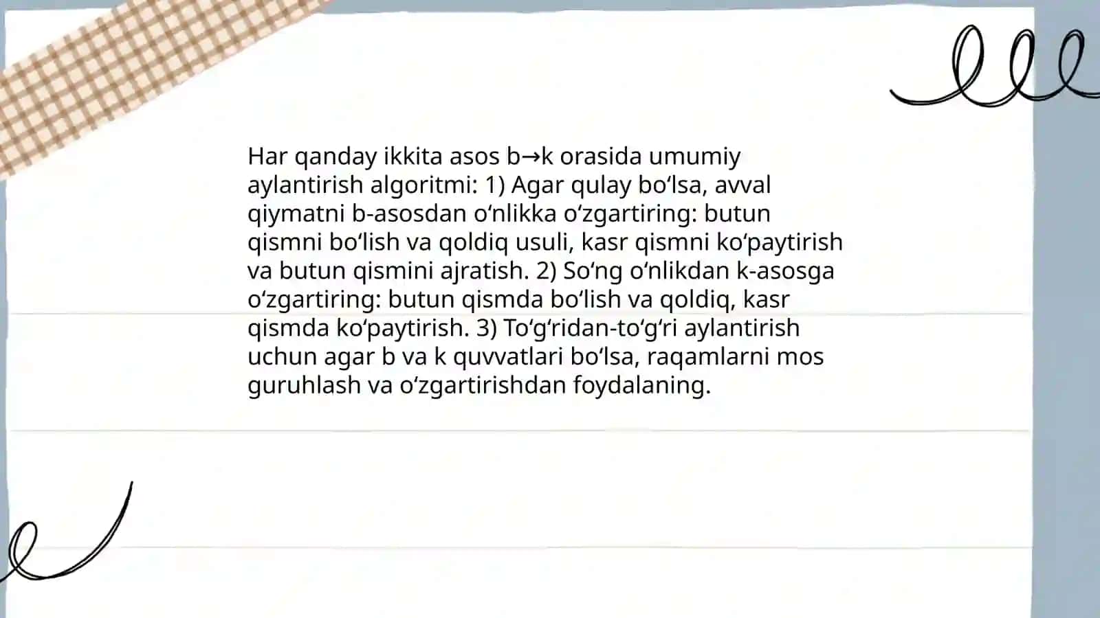 sanoq sistemalari doirasida masalalar yechish Ergashova Laylo 4
