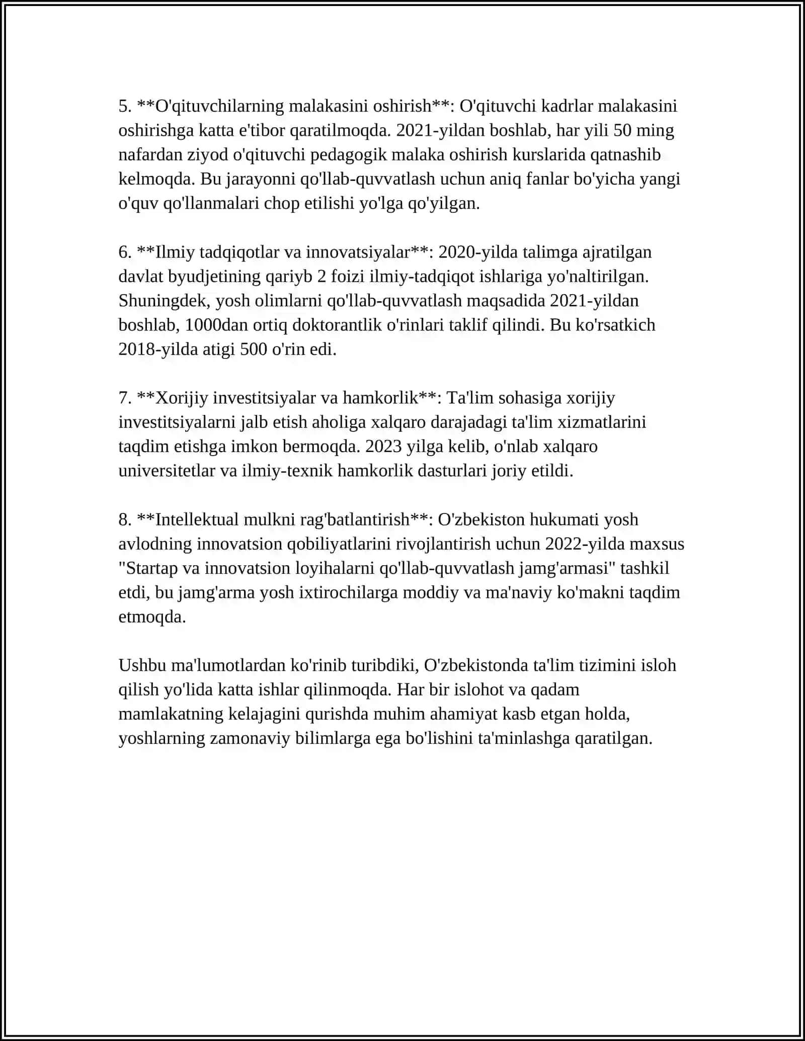 Ta'lim tizimidagi islohotlar 4