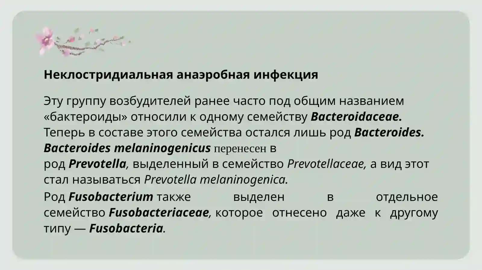 Патогенные анаэробные неклостридиальные возбудители ( Bacteroides, Prevotella, Fusobacterium) - патогенез, лабараторная диагностика 4