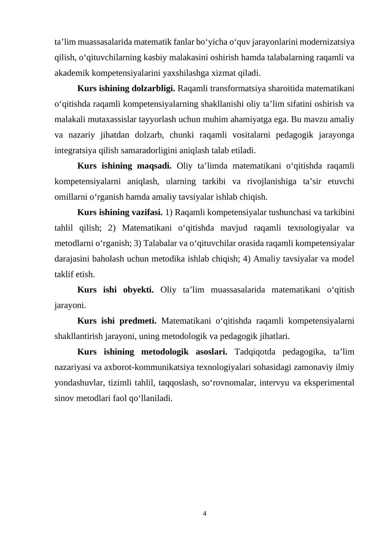 Matematikani o‘qitishda raqamli kompetensiyalarni shakllantirish jarayoni, uning metodologik va pedagogik jihatlari 4