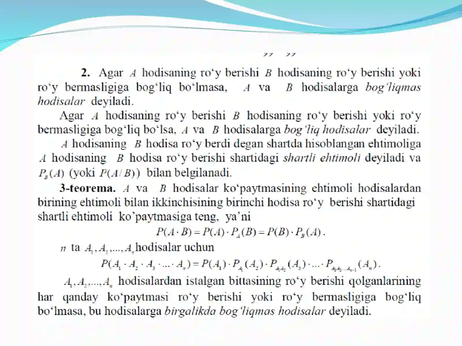 Oliy matematika 4