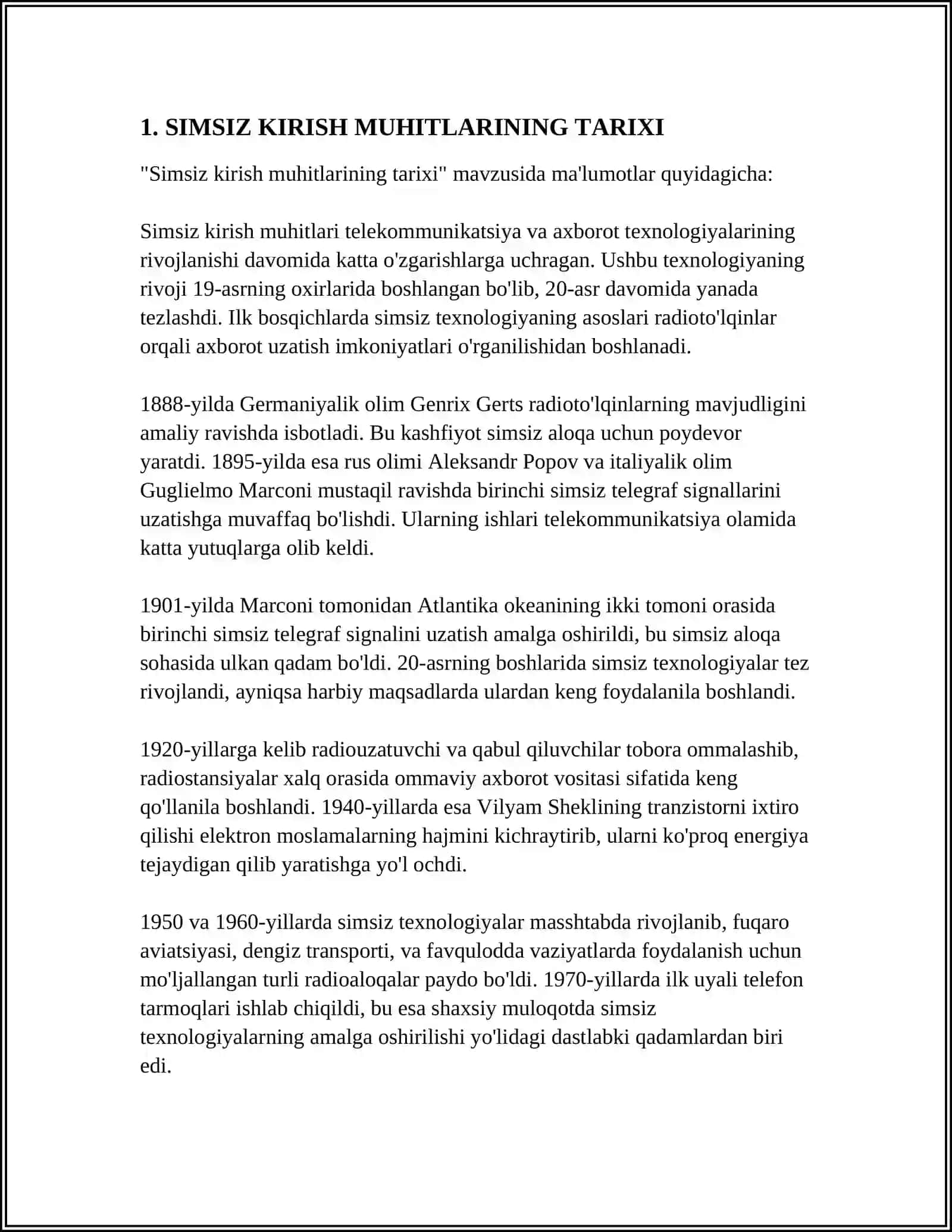 SIMSIZ KIRISH MUHITLARI, IEEE802.11 A/B/G/N TEXNOLOGIYALARI HAQIDA REFERAT 4