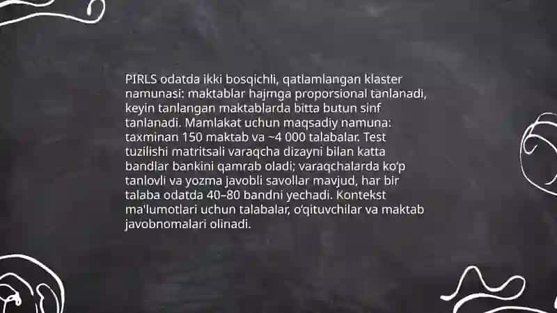 PIRLS tadqiqotlari mazmuni va ahamiyati 4