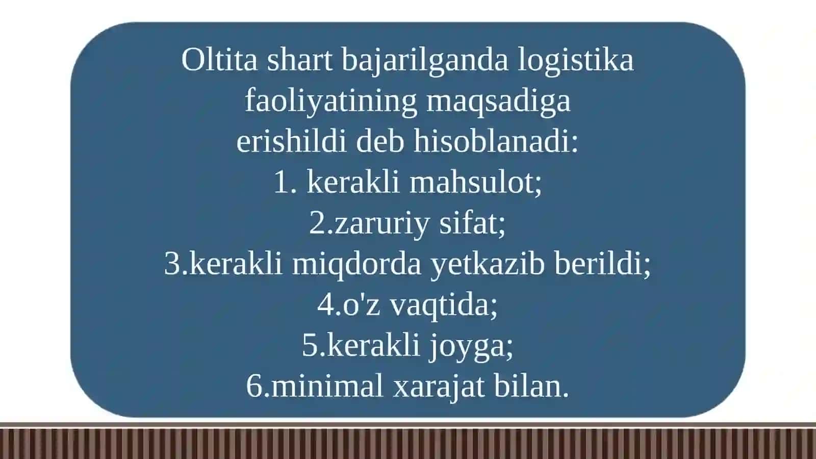 Maxsulotlarni yetkazib berish tushuncha 4